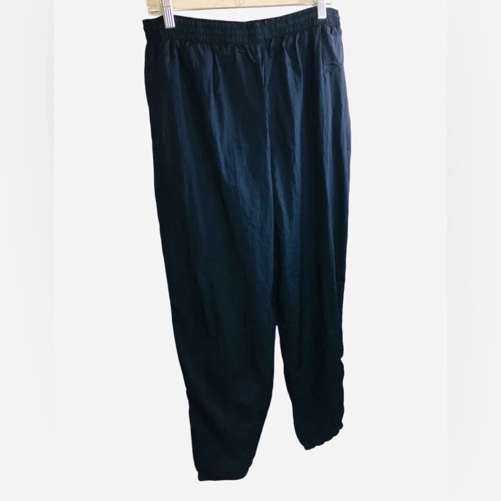 Vintage 90’s Y2K Reebok Lined Ankle Zip Joggers Athletic Track Pants Navy Unisex